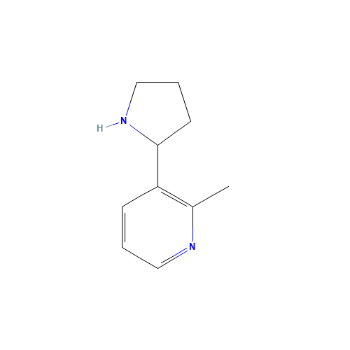 Pyridine,2-methyl-3-(2-pyrrolidinyl)- (CAS: 69567-18-6) - Chemical Structure and Molecular Formula 