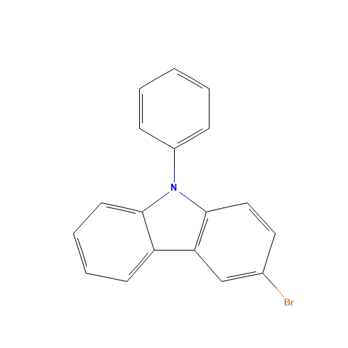 3-Bromo-9-phenylcarbazole (CAS: 1153-85-1) - Chemical Structure and Molecular Formula 
