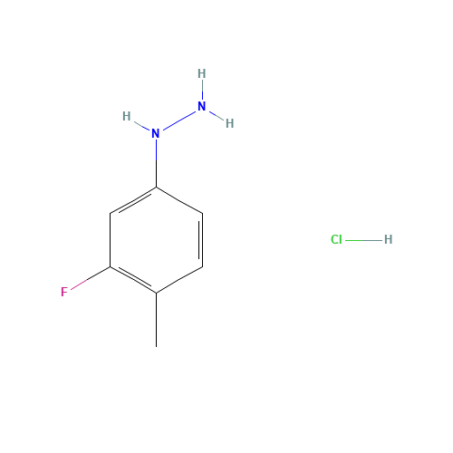 3-FLUORO-4-METHYLPHENYLHYDRAZINE HYDROCHLORIDE (CAS: 156941-64-9) - Chemical Structure and Molecular Formula 