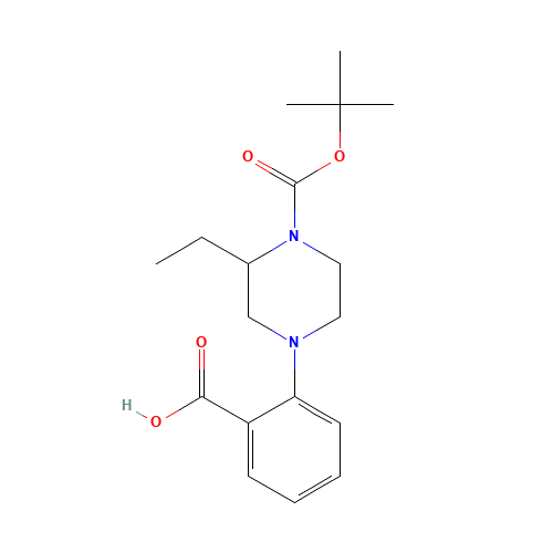 1-(2-carboxyphenyl)-3-ethyl-4-Boc piperazine (CAS: 1131622-96-2) - Related Chemical Product