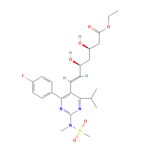 Rosuvastatin ethyl ester (CAS: 851443-04-4) - Chemical Structure and Molecular Formula 