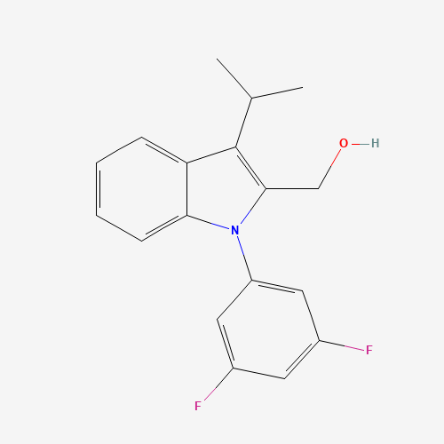1-(3',5'-DIFLUOROPHENYL)-2-HYDROXYMETHYL-3-ISOPROPYLINDOLE (CAS: 886362-94-3) - Chemical Structure and Molecular Formula 