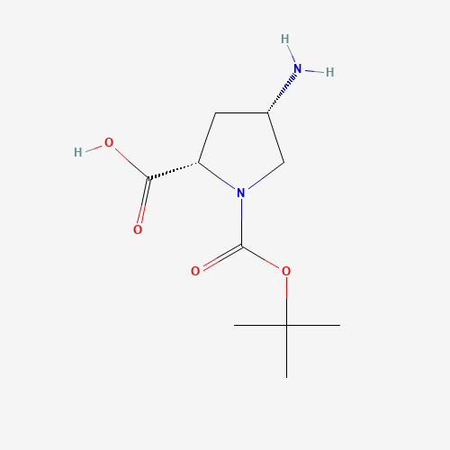 (S)-(+)-N-BOC-4-AMINO-L-PROLINE,97 (CAS: 132622-66-3) - Chemical Structure and Molecular Formula 