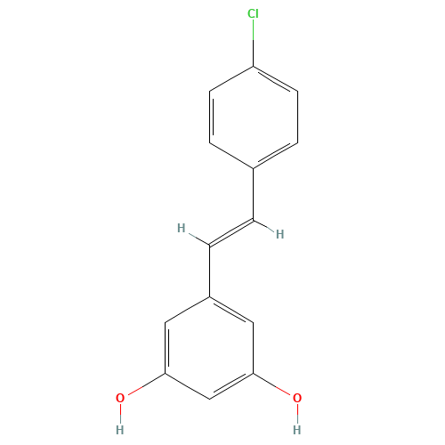 5-[(1E)-2-(4-Chlorophenyl)ethenyl]-1,3-benzenediol (CAS: 823804-63-3) - Chemical Structure and Molecular Formula 