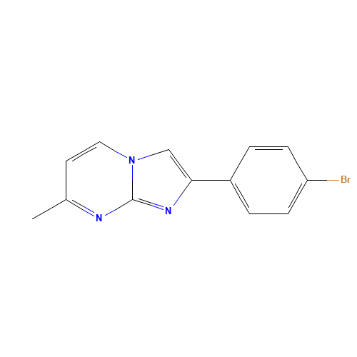 2-(4-BROMO-PHENYL)-7-METHYL-IMIDAZO[1,2-A]PYRIMIDINE (CAS: 13694-13-8) - Chemical Structure and Molecular Formula 