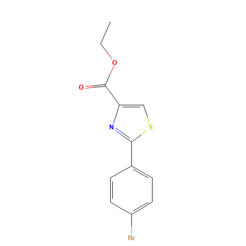 2-(4-BROMO-PHENYL)-THIAZOLE-4-CARBOXYLIC ACID ETHYL ESTER (CAS: 885278-75-1) - Chemical Structure and Molecular Formula 