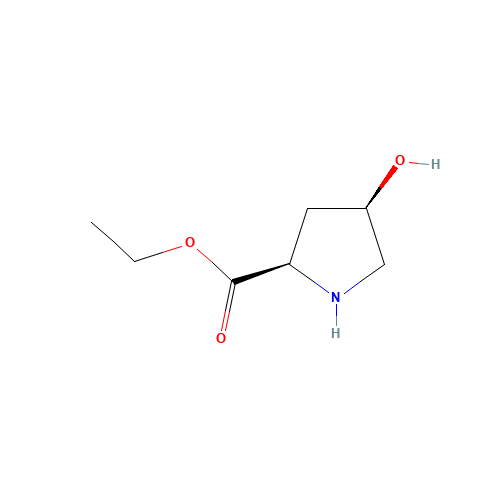 2-(R)-CARBOETHOXY-4-(R)-HYDROXYPYRROLIDINE (CAS: 132666-67-2) - Chemical Structure and Molecular Formula 