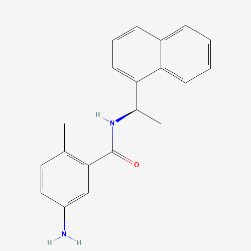 5-Amino-2-methyl-N-(1R-naphthalen-1-yl-ethyl)-benzamide (CAS: 1093070-16-6) - Chemical Structure and Molecular Formula 