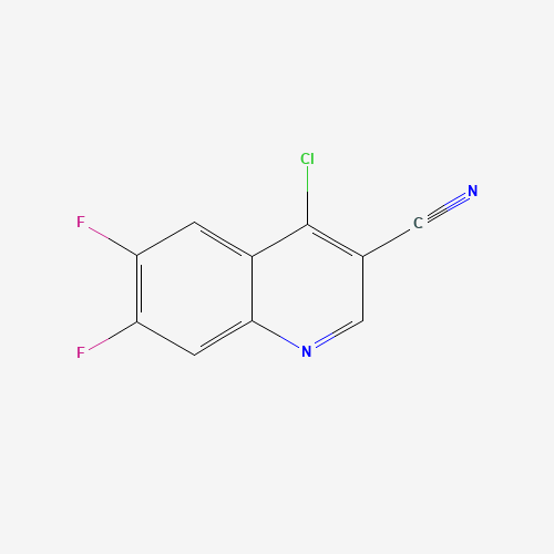 4-CHLORO-6,7-DIFLUORO-QUINOLINE-3-CARBONITRILE (CAS: 886362-75-0) - Chemical Structure and Molecular Formula 