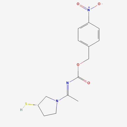 (S)-P1-(3-MERCAPTO-1-PYRROLIDINYL)ETHYLIDENE]-(4-NITROPHENYL)METHYL ESTER,CARBAMIC ACID (CAS: 90505-36-5) - Chemical Structure and Molecular Formula 
