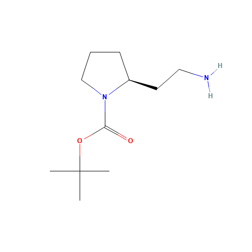 (S)-2-(AMINOETHYL)-1-N-BOC-PYRROLIDINE (CAS: 239483-09-1) - Chemical Structure and Molecular Formula 