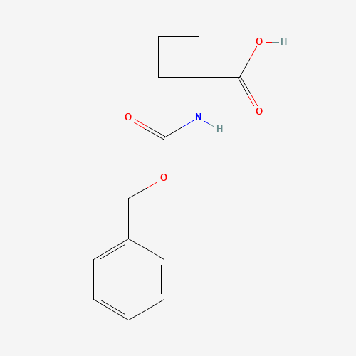 CBZ-1-AMINO-1-CYCLOBUTANECARBOXYLIC ACID (CAS: 190004-53-6) - Chemical Structure and Molecular Formula 