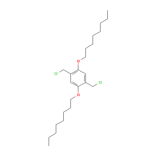2 5-BIS(CHLOROMETHYL)-1 4-BIS(OCTYLOXY)& (CAS: 174230-68-3) - Chemical Structure and Molecular Formula 
