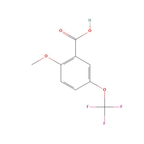 2-METHOXY-5-(TRIFLUOROMETHOXY)BENZOIC ACID (CAS: 191604-88-3) - Chemical Structure and Molecular Formula 