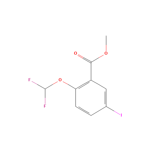 methyl 2-(difluoromethoxy)-5-iodobenzoate (CAS: 1131587-22-8) - Chemical Structure and Molecular Formula 