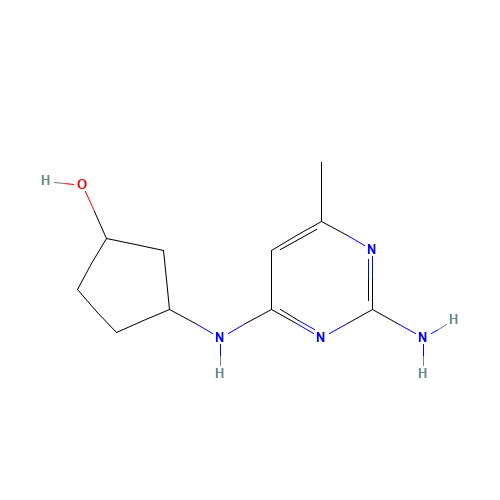 (1R,3R)-3-(2-amino-6-methylpyrimidin-4-ylamino)cyclopentanol (CAS: 1184919-68-3) - Chemical Structure and Molecular Formula 