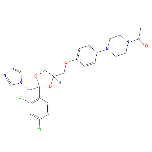 1-[4-[4-[[2-(2,4-dichlorophenyl)-2-(imidazol-1-ylmethyl)-1,3-dioxolan-4-yl]methoxy]phenyl]piperazin-1-yl]ethanone (CAS: 79156-75-5) - Related Chemical Product