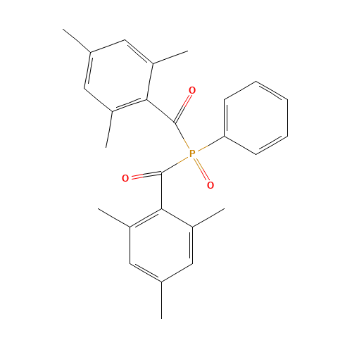 Phenylbis(2,4,6-trimethylbenzoyl)phosphine oxide (CAS: 162881-26-7) - Chemical Structure and Molecular Formula 