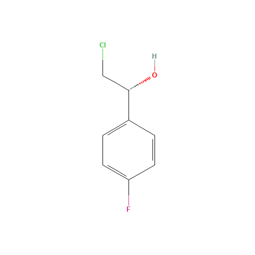 (R)-2-Chloro-1-(4-fluorophenyl)ethanol (CAS: 126534-43-8) - Chemical Structure and Molecular Formula 