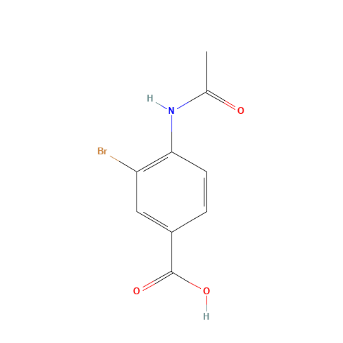 4-(ACETYLAMINO)-3-BROMOBENZOIC ACID (CAS: 74103-28-9) - Chemical Structure and Molecular Formula 