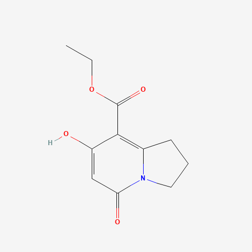 ethyl 7-hydroxy-5-oxo-1,2,3,5-tetrahydroindolizine-8-carboxylate (CAS: 72130-68-8) - Chemical Structure and Molecular Formula 