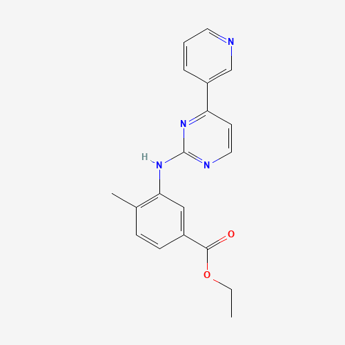 4-Methyl-3-[[4-(3-pyridinyl)-2-pyrimidinyl]amino]benzoic acid ethyl ester (CAS: 641569-97-3) - Chemical Structure and Molecular Formula 