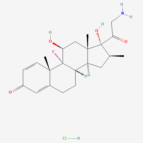 (11BETA,16BETA)-PREGNA-1,4-DIENE-3,20-DIONE,21-AMINO-9-FLUORO-11,17-DIHYDROXY-16-METHYL-,HYDROCHLORIDE (CAS: 744254-11-3) - Chemical Structure and Molecular Formula 