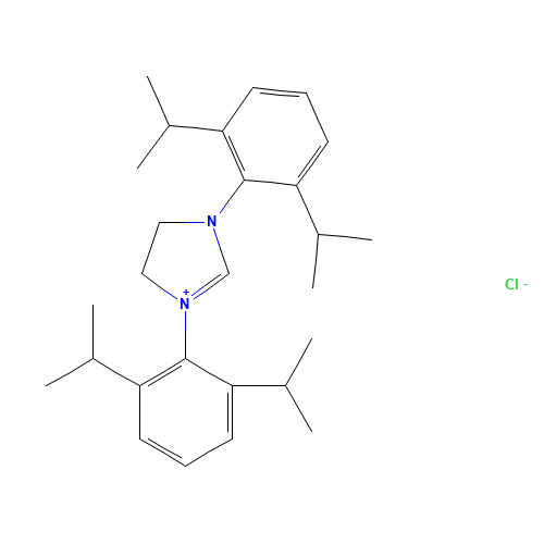 1,3-BIS(2,6-DIISOPROPYLPHENYL)-IMIDAZOLIDINIUM-CHLORIDE (CAS: 258278-25-0) - Chemical Structure and Molecular Formula 