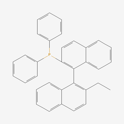 (R)-2-Diphenyphosphino-2'-ethyl-1,1'-binaphthyl (CAS: 137769-32-5) - Chemical Structure and Molecular Formula 