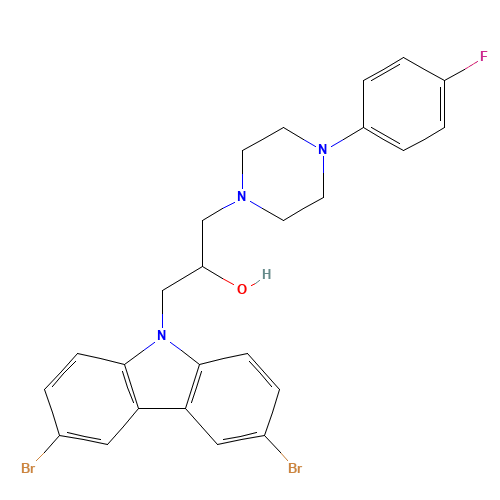1-(3,6-DIBROMO-CARBAZOL-9-YL)-3-[4-(4-FLUORO-PHENYL)-PIPERAZIN-1-YL]-PROPAN-2-OL (CAS: 607393-54-4) - Related Chemical Product