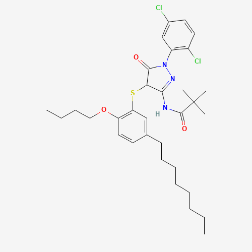 1-(2',5'-Dichlorophenyl)-3-terpentylamido-4-(2'-butoxy-5'-tertoctylbenzenesulfenyl)-2-pyrazoline-5-keto (CAS: 89035-11-0) - Related Chemical Product