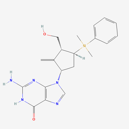 2-Amino-9-[(1S,3R,4S)-4-(dimethylphenylsilyl)-3-(hydroxymethyl)-2-methylenecyclopentyl]-1,9-dihydro-6H-purin-6-one (CAS: 701278-07-1) - Related Chemical Product