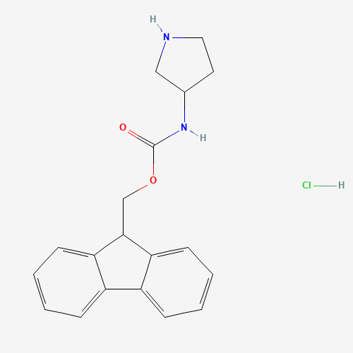 3-(N-FMOC-AMINO)PYRROLIDINE HYDROCHLORIDE (CAS: 400653-43-2) - Chemical Structure and Molecular Formula 