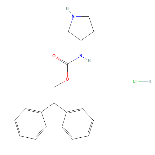 3-(N-FMOC-AMINO)PYRROLIDINE HYDROCHLORIDE (CAS: 400653-43-2) - Chemical Structure and Molecular Formula 