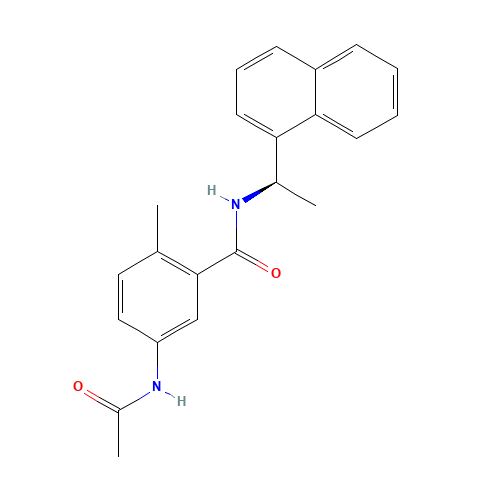 5-Acetylamino-2-methyl-N-(1R-naphthalen-1-yl-ethyl)-benzamide (CAS: 1093070-14-4) - Chemical Structure and Molecular Formula 