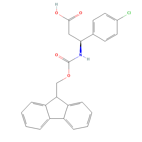 Fmoc-(S)-3-Amino-3-(4-chlorophenyl)propionic acid (CAS: 479064-91-0) - Chemical Structure and Molecular Formula 