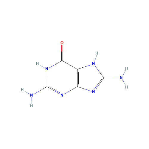 8-AMINOGUANINE (CAS: 28128-41-8) - Chemical Structure and Molecular Formula 