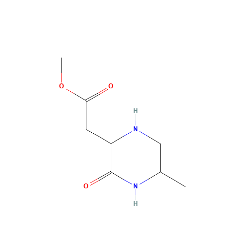 2-Piperazineaceticacid,5-methyl-3-oxo-,methylester(9CI) (CAS: 405214-34-8) - Chemical Structure and Molecular Formula 