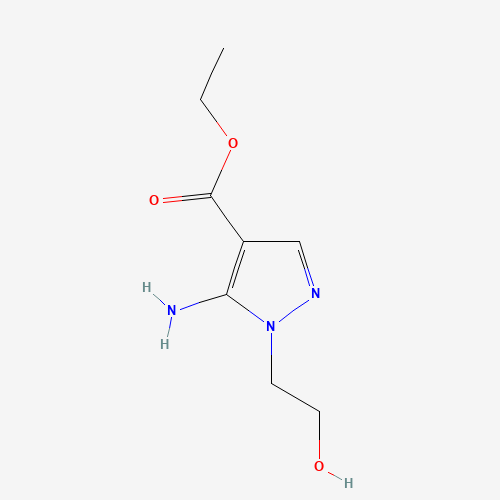 ETHYL 5-AMINO-1-(2-HYDROXYETHYL)PYRAZOLE-4-CARBOXYLATE (CAS: 58046-49-4) - Chemical Structure and Molecular Formula 