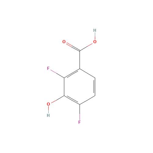2,4-Difluoro-3-hydroxybenzoicacid (CAS: 91659-08-4) - Chemical Structure and Molecular Formula 