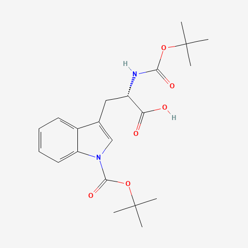 BOC-TRP(BOC)-OH (CAS: 144599-95-1) - Chemical Structure and Molecular Formula 