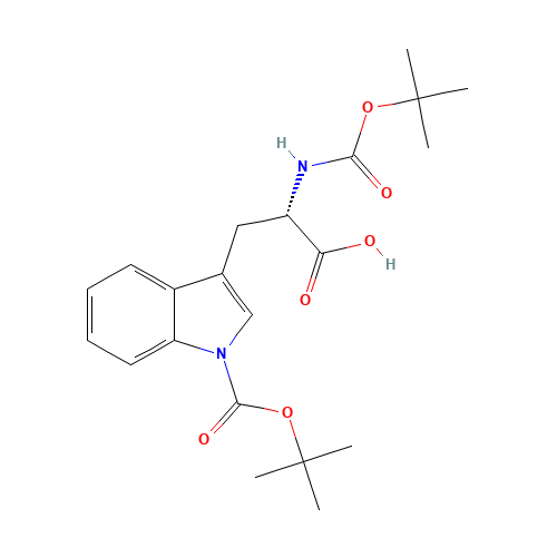BOC-TRP(BOC)-OH (CAS: 144599-95-1) - Chemical Structure and Molecular Formula 