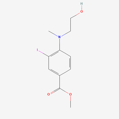 methyl 4-((2-hydroxyethyl)(methyl)amino)-3-iodobenzoate (CAS: 1131614-50-0) - Chemical Structure and Molecular Formula 