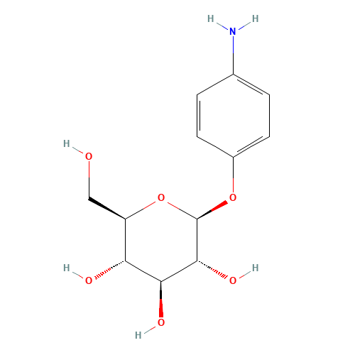 P-AMINOPHENYL BETA-D-GLUCOPYRANOSIDE (CAS: 20818-25-1) - Chemical Structure and Molecular Formula 