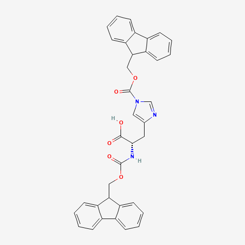 N,N'-Bis(9-fluorenylmethyloxycarbonyl)-L-histidine (CAS: 98929-98-7) - Chemical Structure and Molecular Formula 