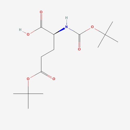 N-tert-Butoxycarbonyl-L-glutamic acid gamma-tert-butyl ester (CAS: 13726-84-6) - Chemical Structure and Molecular Formula 