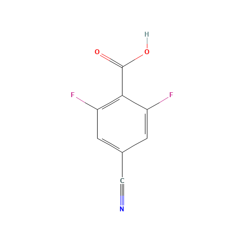 4-CYANO-2,6-DIFLUOROBENZOIC ACID (CAS: 181073-82-5) - Chemical Structure and Molecular Formula 