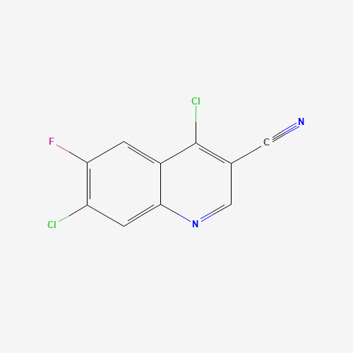 4,7-DICHLORO-6-FLUORO-QUINOLINE-3-CARBONITRILE (CAS: 886362-74-9) - Chemical Structure and Molecular Formula 