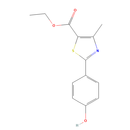 ethyl 2-(4-hydroxyphenyl)-4-methyl thiazole-5-carboxylate (CAS: 161797-99-5) - Chemical Structure and Molecular Formula 