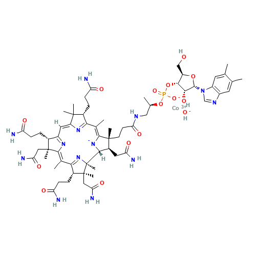 Hydroxocobalamin (CAS: 13422-51-0) - Chemical Structure and Molecular Formula 